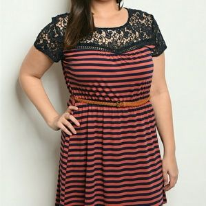 Brand New Women's Plus Size Belted Dress